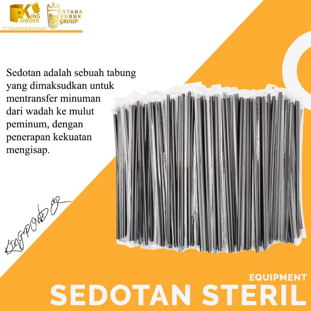 Sedotan Sterill Hitam plastik/kertas 1 Pack Non Boba 18 cm dan 20 cm