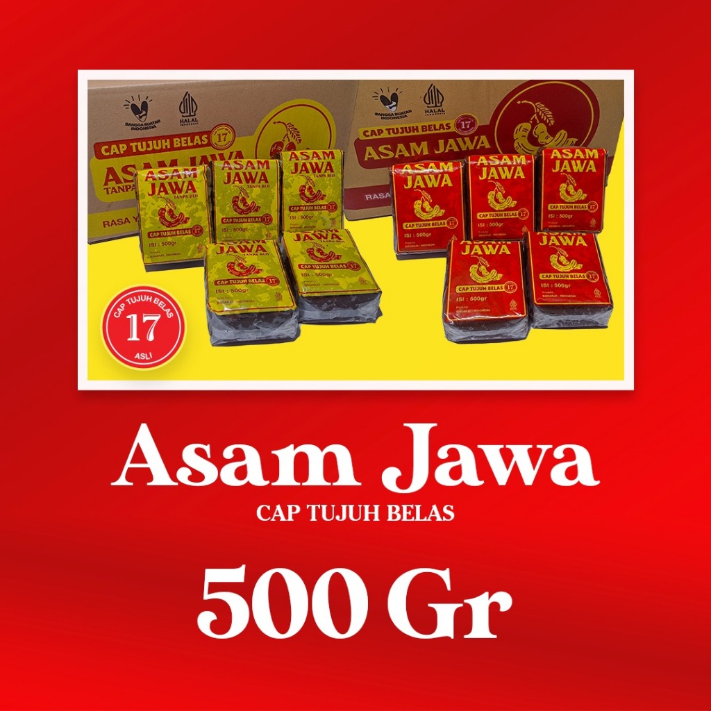 

Asam Jawa dengan biji 500gr cap Tujuh Belas 17
