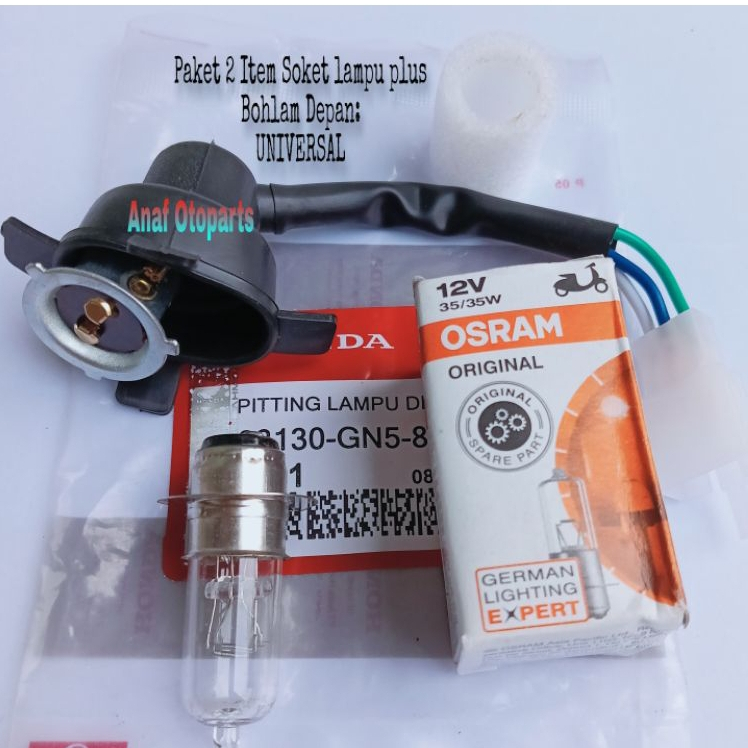 PAKET 2 ITEM LAMPU DEPAN + PITING SOKET LAMPU DEPAN BEAT / BEAT FI / BEAT ESP / VARIO FI 125.