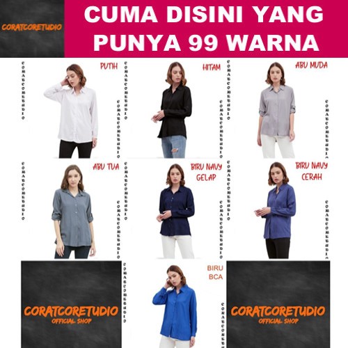 99 WARNA 10XL 9XL 8XL 7XL 6XL 5XL 4XL 3XL XXL XL L M S XS Blouse Kemeja Wanita Hem Cewek Jumbo Big S