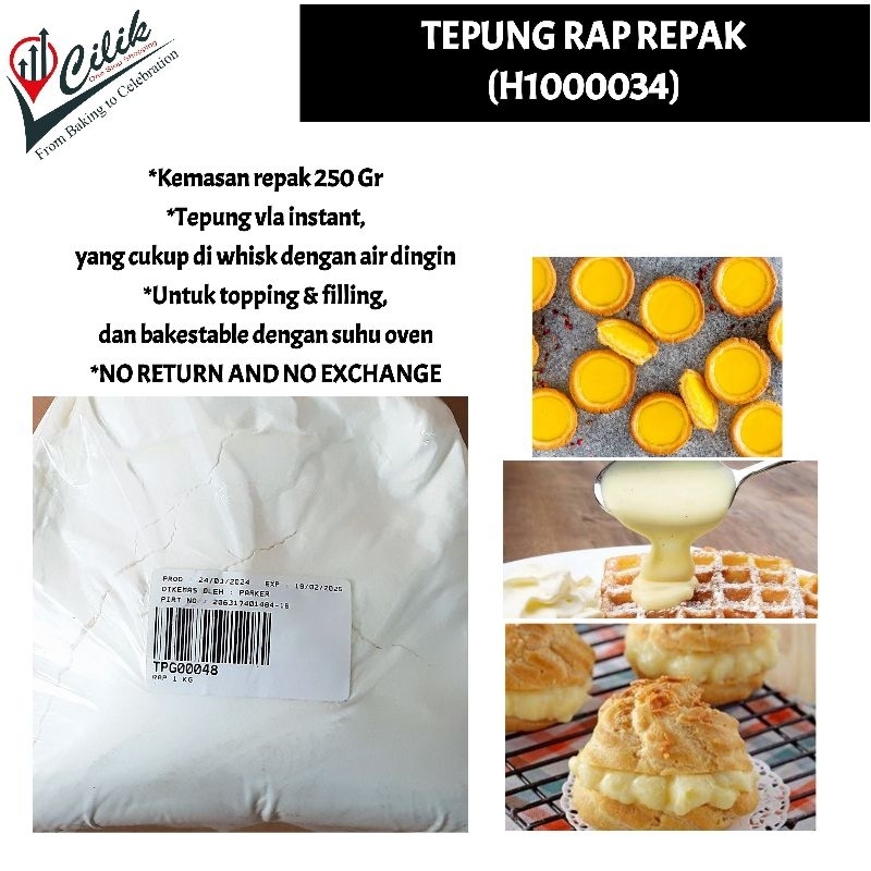 

tepung+RAP+repak+hercules+custard+premiks+instant+vla+fla+topping+filling+kue+sus+soes+pie+pai+egg tart+pancake+puding+dessertsnack+bolu