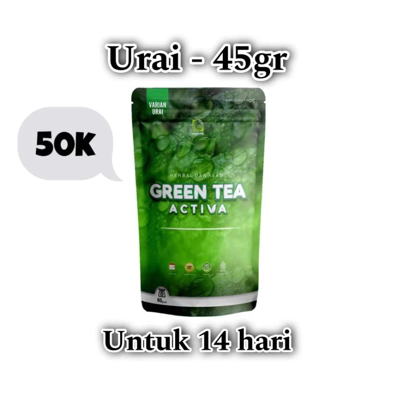 

[COD] GREEN TEA ACTIVA 45gr || TEH HERBAL PANGSING