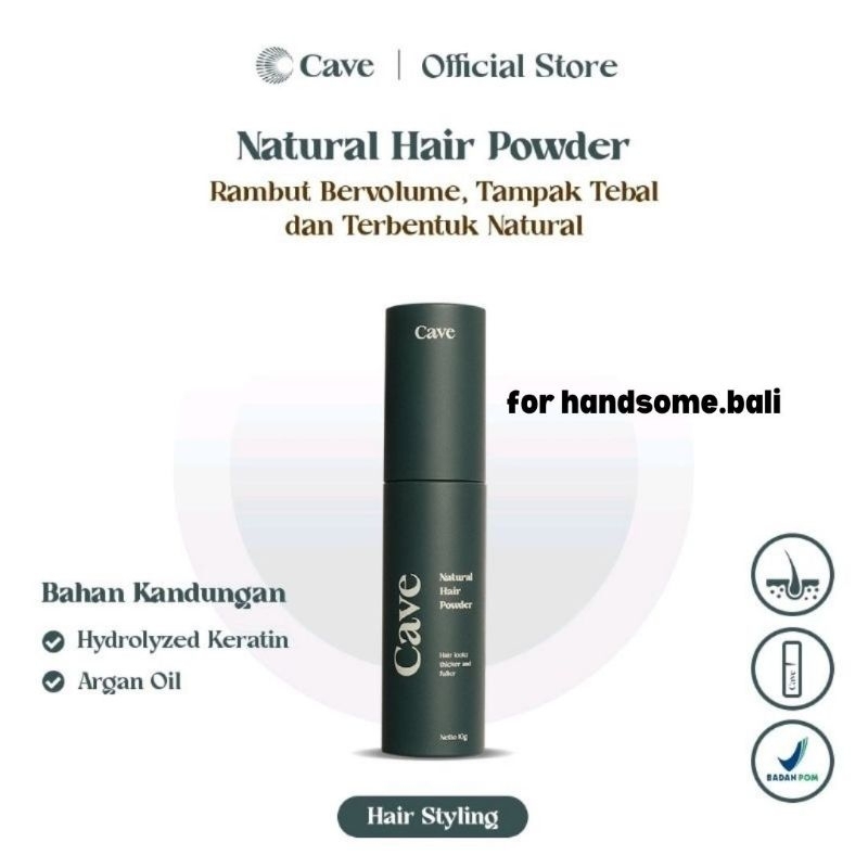 Cave Natural Hair Powder Rambut Bervolume Tampak Tebal 10g