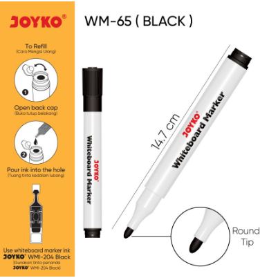 

SPIDOL WHITEBOARD WM-65 BLACK REFILLABLE JOYKO