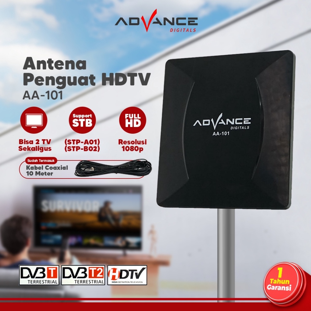 KODE N99P ADVANCE ANTENA TV Digital Indoor outdoor AA11  Antena Dalam Luar Ruangan plus Kabel 1meter