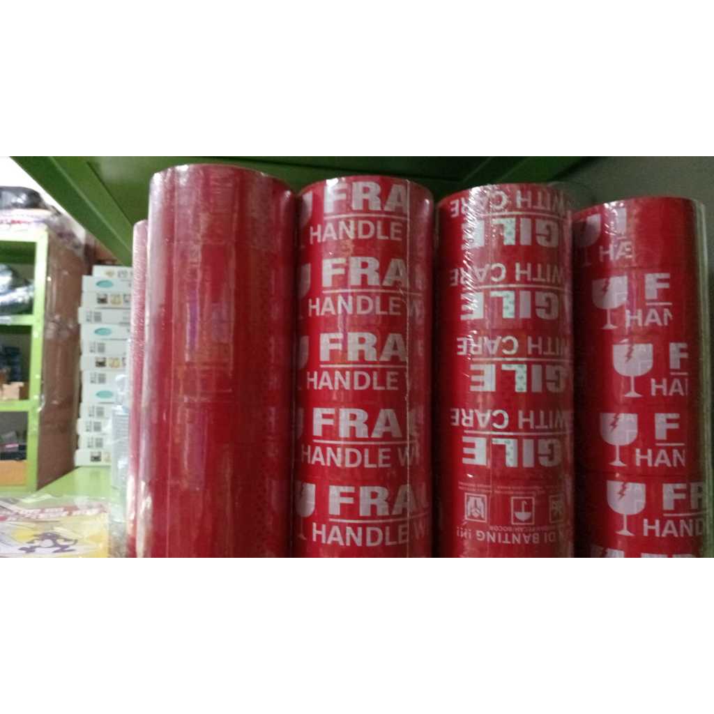 

LAKBAN FRAGILE MERAH 45MM*50M / LAKBAN JANGAN DIBANTING PECAH BELAH