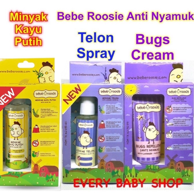 

HJ6 Bebe Roosie BUGS REPELLENT KRIM MINYAK TELON Spray Anti Nyamuk MINYAK KAYU PUTIH Olive Oil NEW
