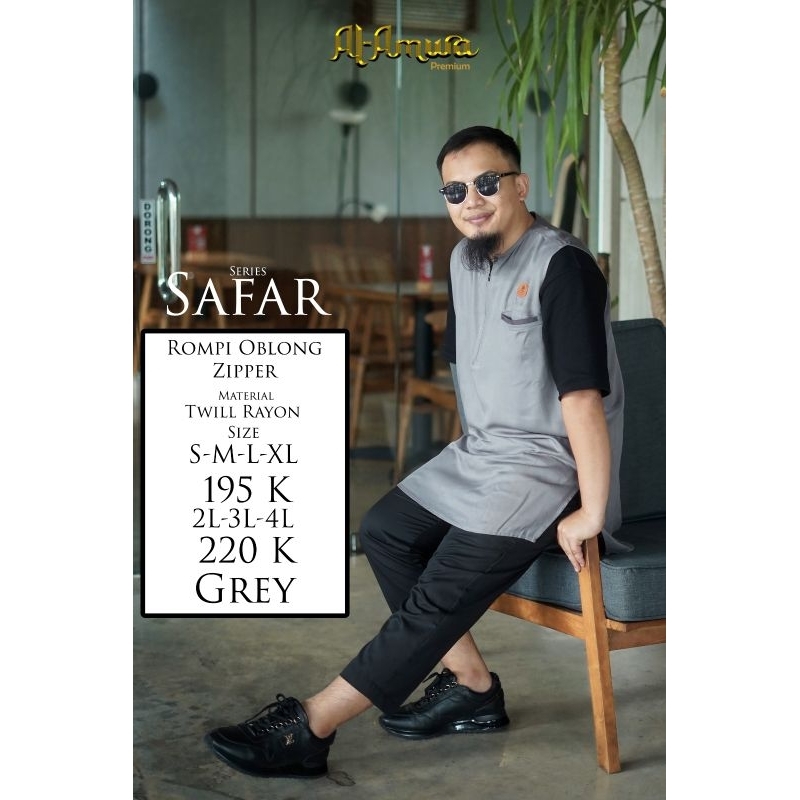 al amwa rompi solat pria ukuran jumbo katun rayon serat twil safar series