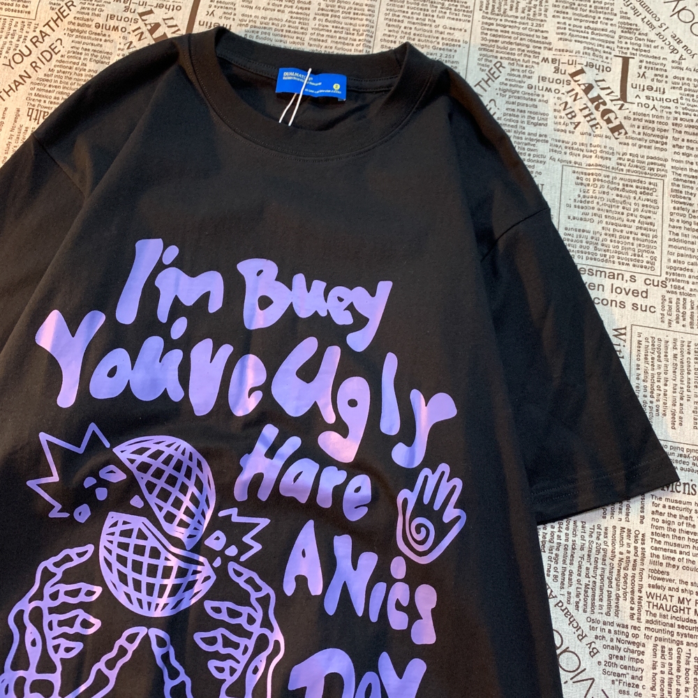 t shirt huruf ungu retro korean style baju kaos oversize wanita baju atasan wanita terbaru fashion k