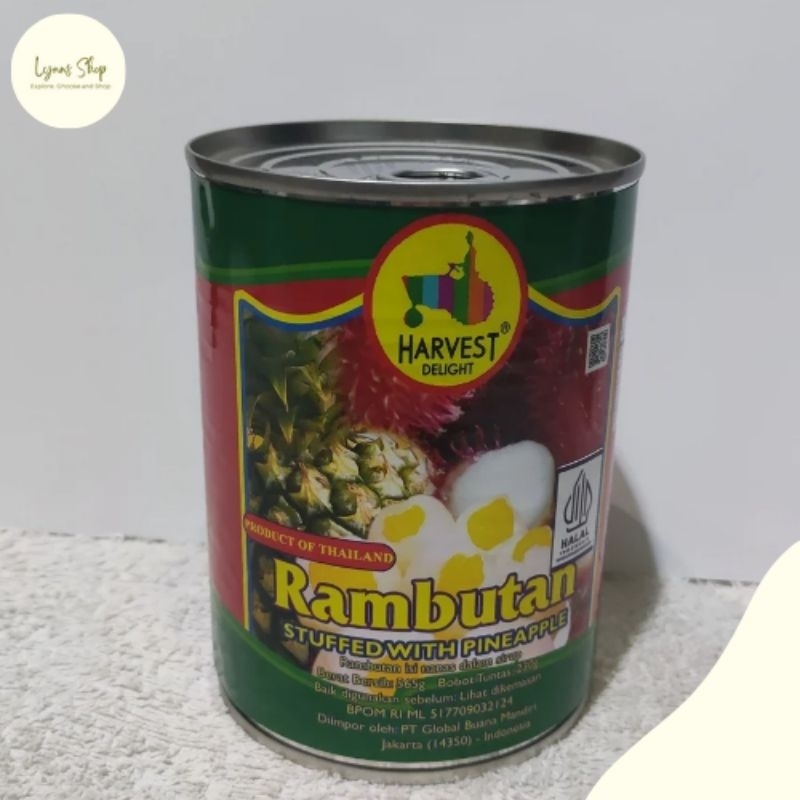 

Harvest rambutan nanas kalengan 565 gram Buah kaleng sirup
