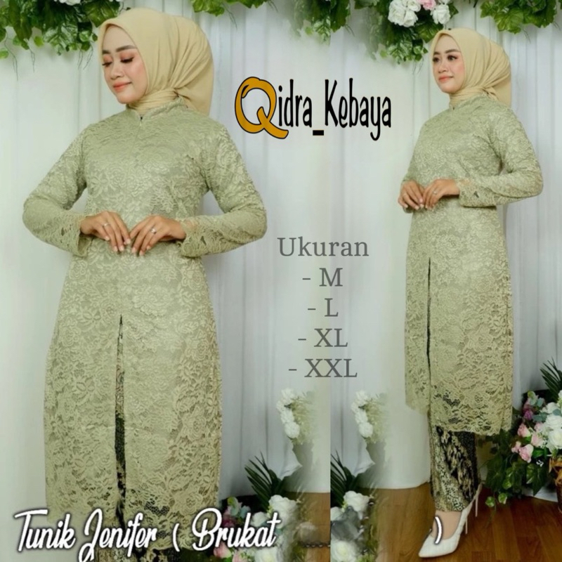 Set Kebaya Model Tunik Busui Kebaya Wisuda Stelan Kebaya Tunik Brukat Modern Terlaris By Qidra Kebay