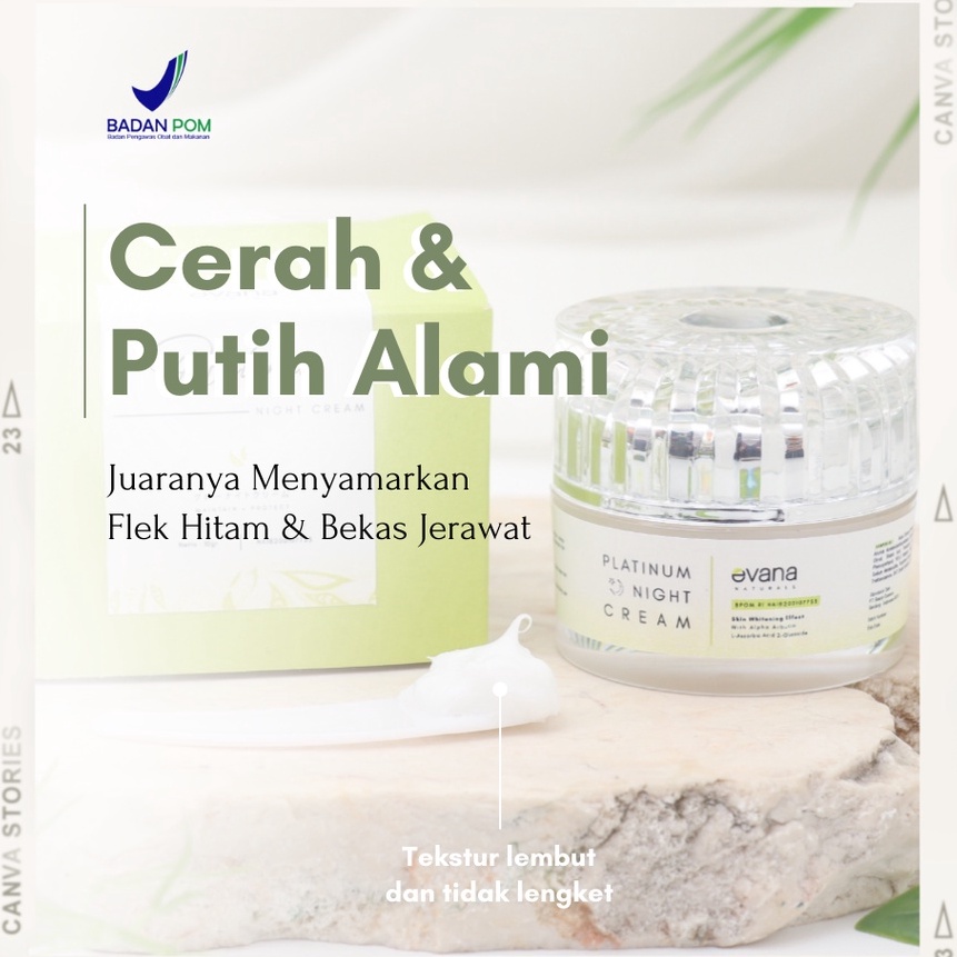 FG2 Evana Beauty Care  Wajib Konsul Night Cream Platinum  Cream Penghilang Flek Hitam Dalam 7 hari  