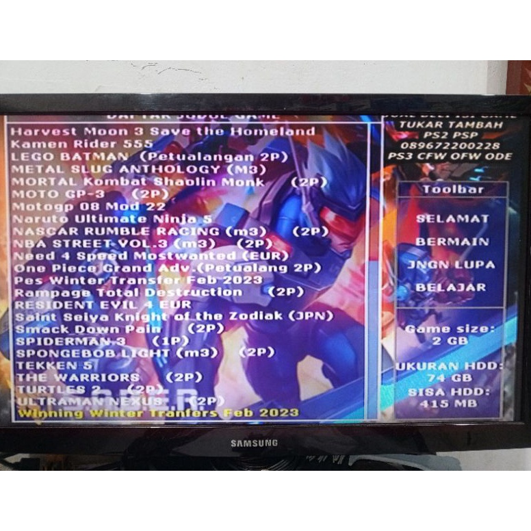 KODE P55J Hdd Hardisk Ps2 CUSTOM Internal Fotocopy ATA PATA IDE 8 16 Gb NON GARANSI ADA VIDEO TES PR