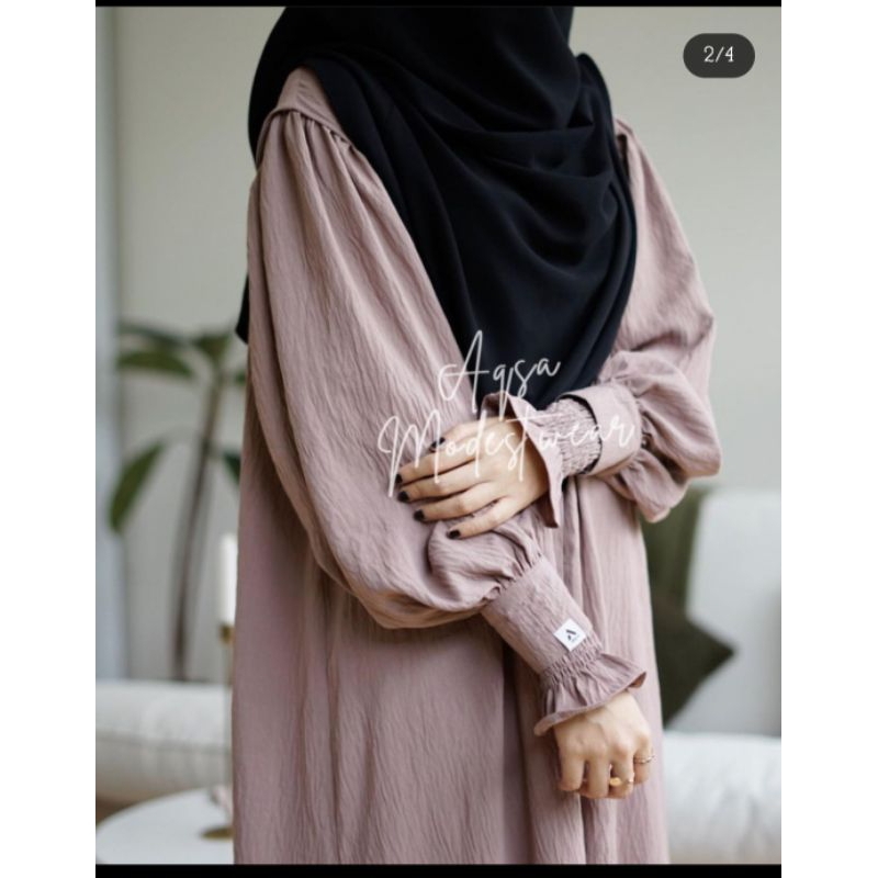 Cantik Abaya only warna Blush | By Aqsamodestwear