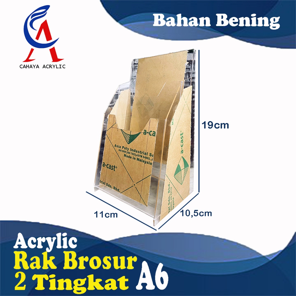 

AKRILIK RAK TEMPAT BROSUR 2 SUSUN/ AKRILIK A6 RAKIT 2 SUSUN