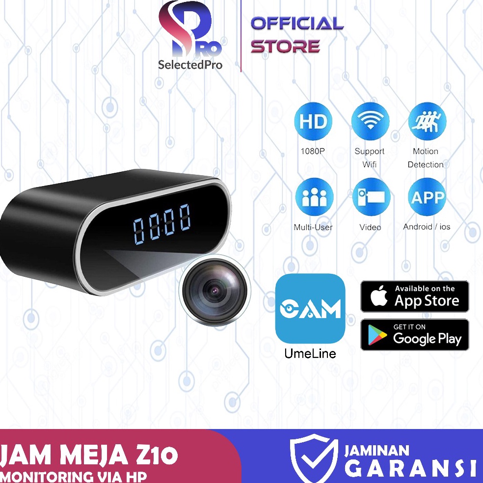 KODE N6C Camera CCTV Mini Tersembunyi Z1 Wifi Kamera Jam Meja Digital Deskclock Pengintai Pengawas K