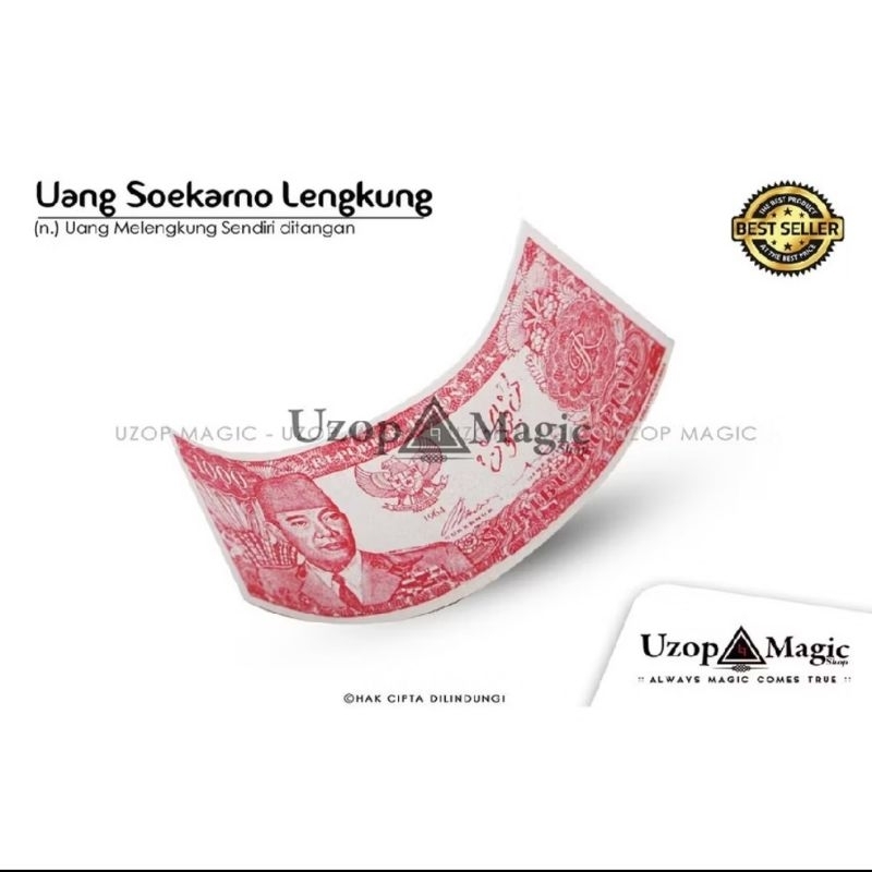 Uang soekarno pecahan 1000 bisa melengkung ditangan warna merah