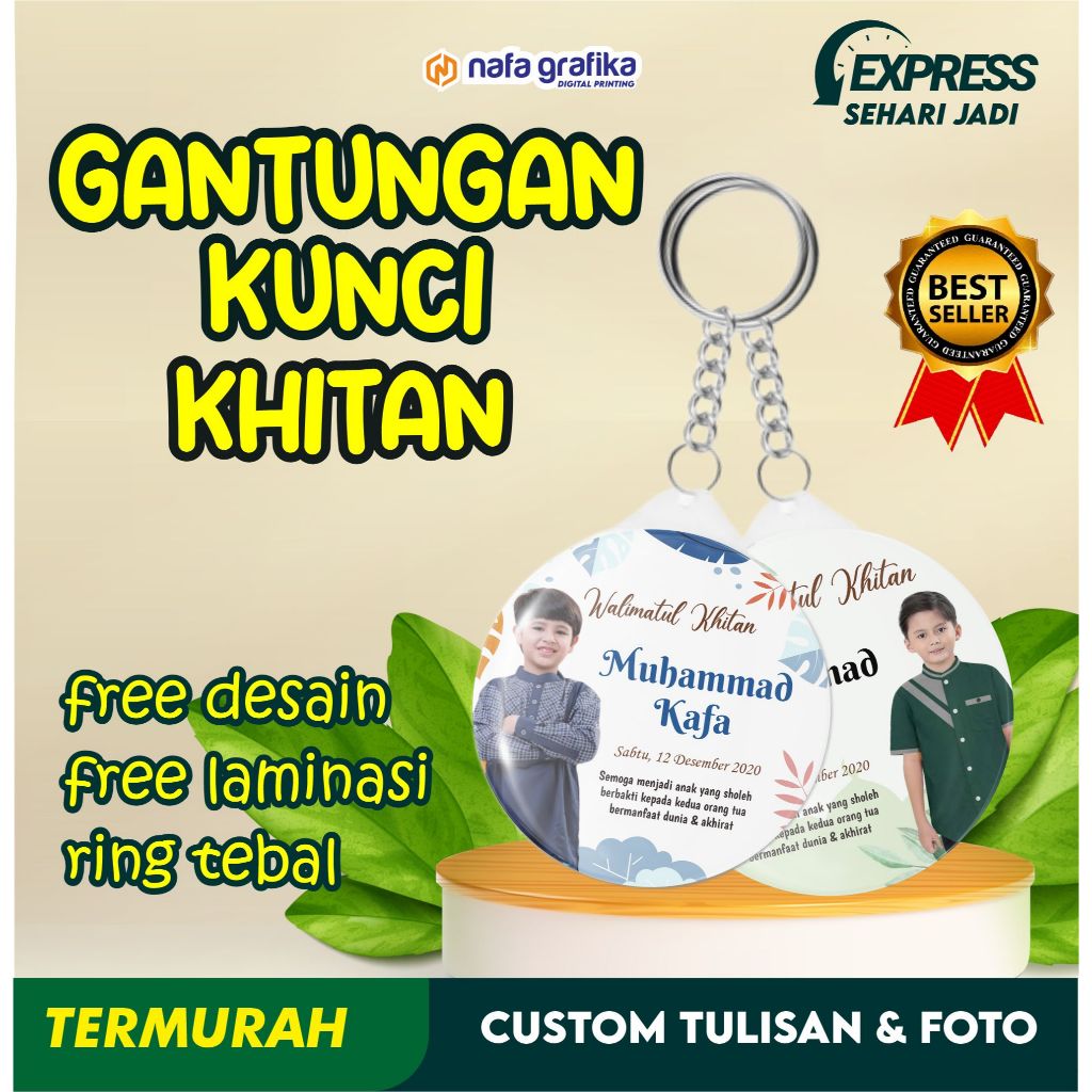 GANTUNGAN KUNCI CUSTOM KHITANAN WALIMATUL KHITAN ANAK SOUVENIR HADIAH KADO UNIK LUCU MURAH