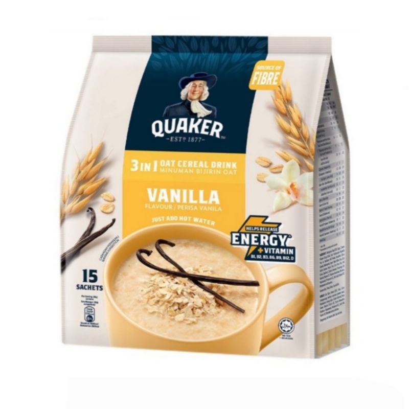 

QUAKER 3 in 1 Vanilla Oat Sereal Malaysia (15 sachet)