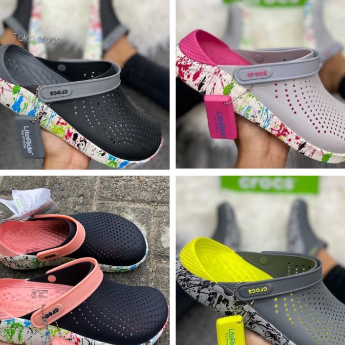 berkualitas SANDAL CROCS LITERIDE WOMAN  CROCS LITERIDE MOTIF  CROCS WANITA