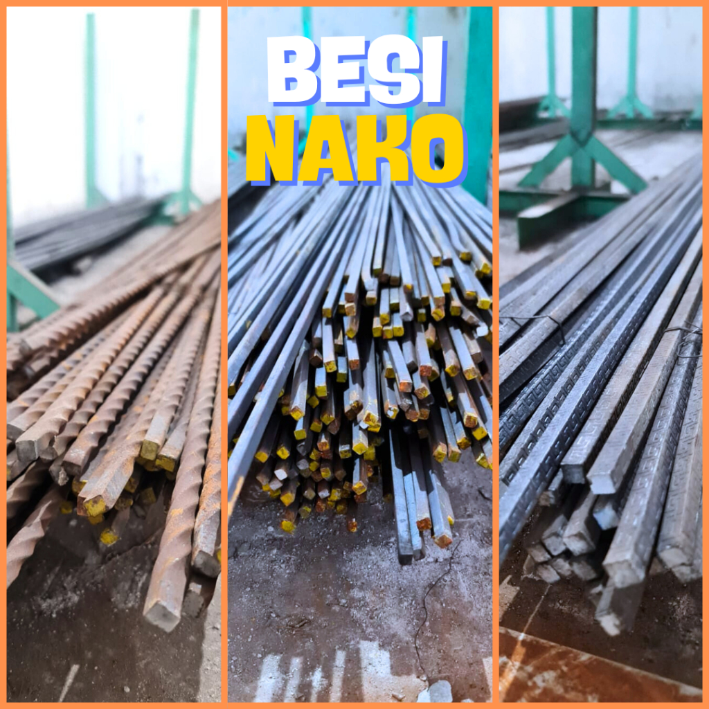 Besi Nako Ulir 10 12 14 mm/Besi Nako Polos/Besi Nako Versase di Makassar