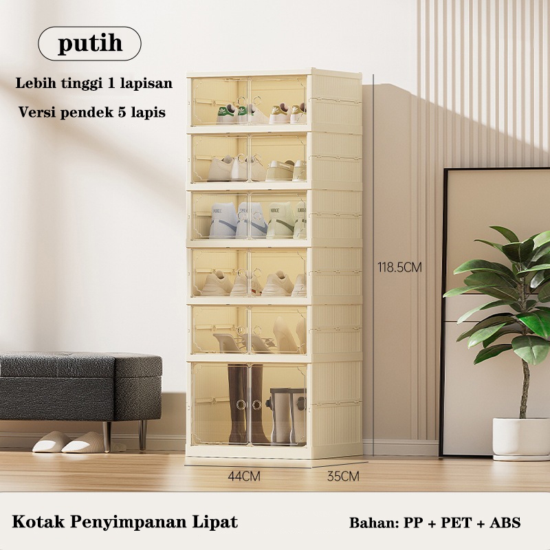 Kotak Sepatu Ukuran Ekstra Besar Transparent Acrylic  Lipat dan Simpan Multifungsi