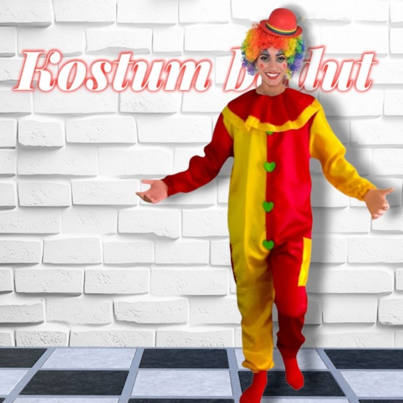 perlengkapan cosplay kostum badut joker bisa COD