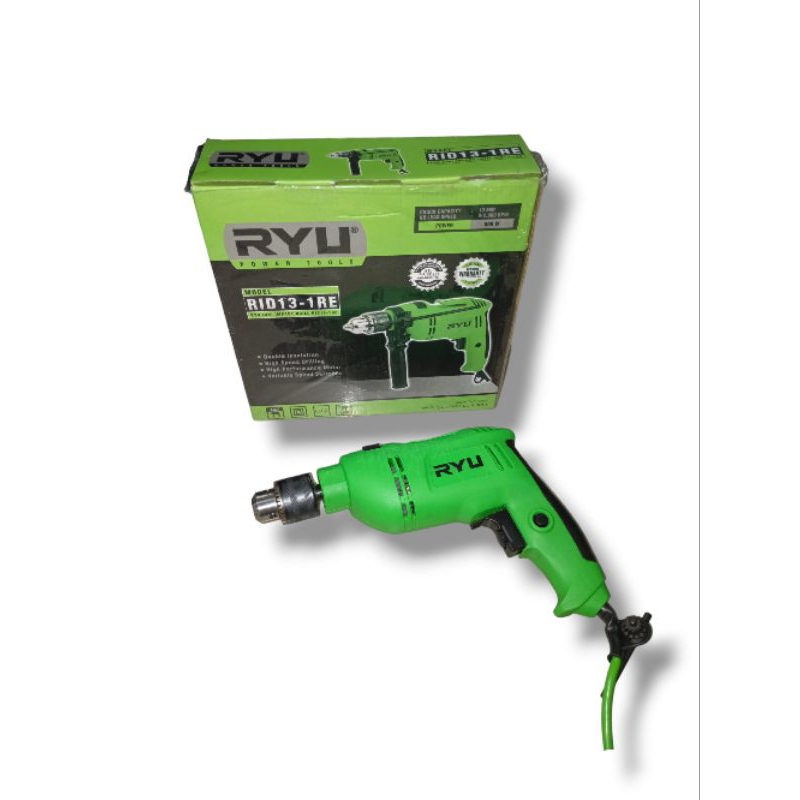 Bor Beton Listrik Mesin Impact Drill 13 mm Ryu RE Bolak Balik