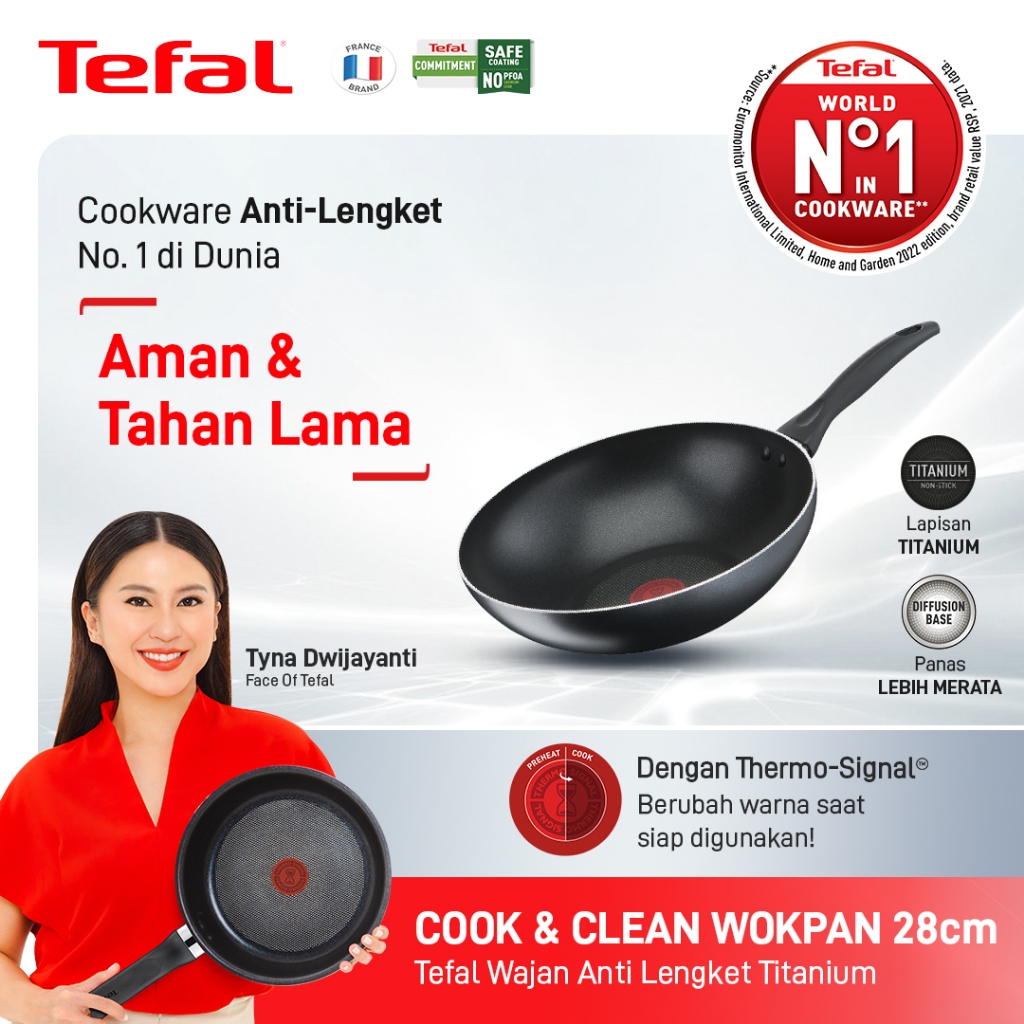 TEFAL COOK & CLEAN WOKPAN 28CM PANCI WAJAN