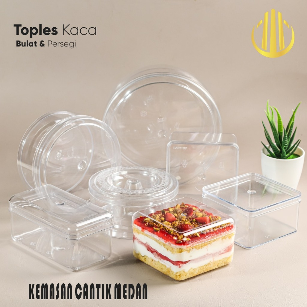 Toples Kaca/Toples Akrilik/Toples Kue Kering/Premium Wadah Dessert Box 712