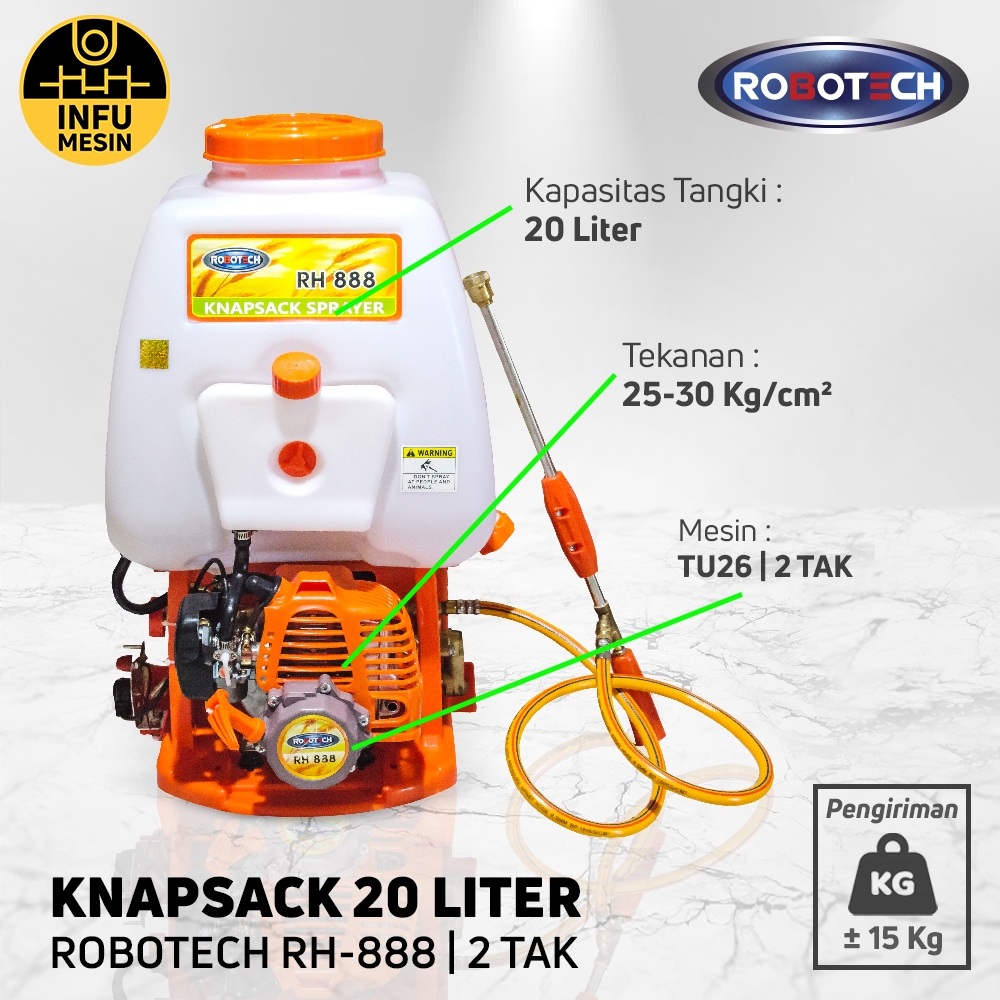 ROBOTECH RH888 KNAPSACK HIGH PRESSURE SPRAYER 20 LITER