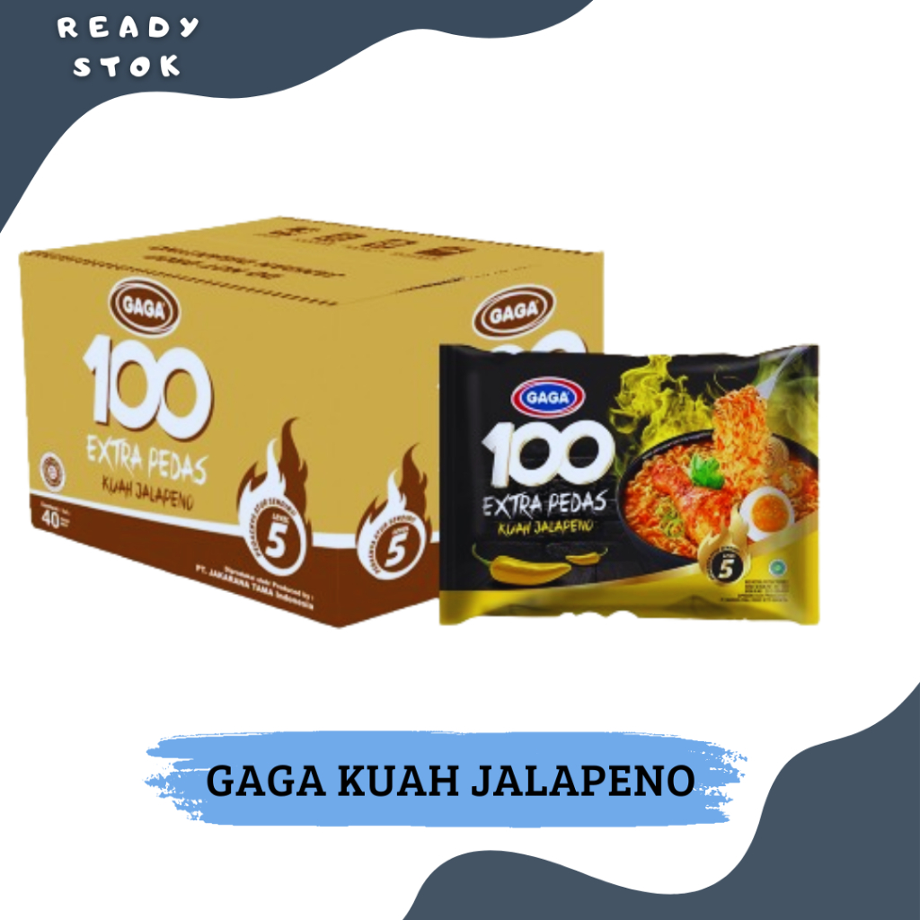 

Mie Gaga100 Kuah Extra Pedas Jalapeno 40x75gr (1karton)