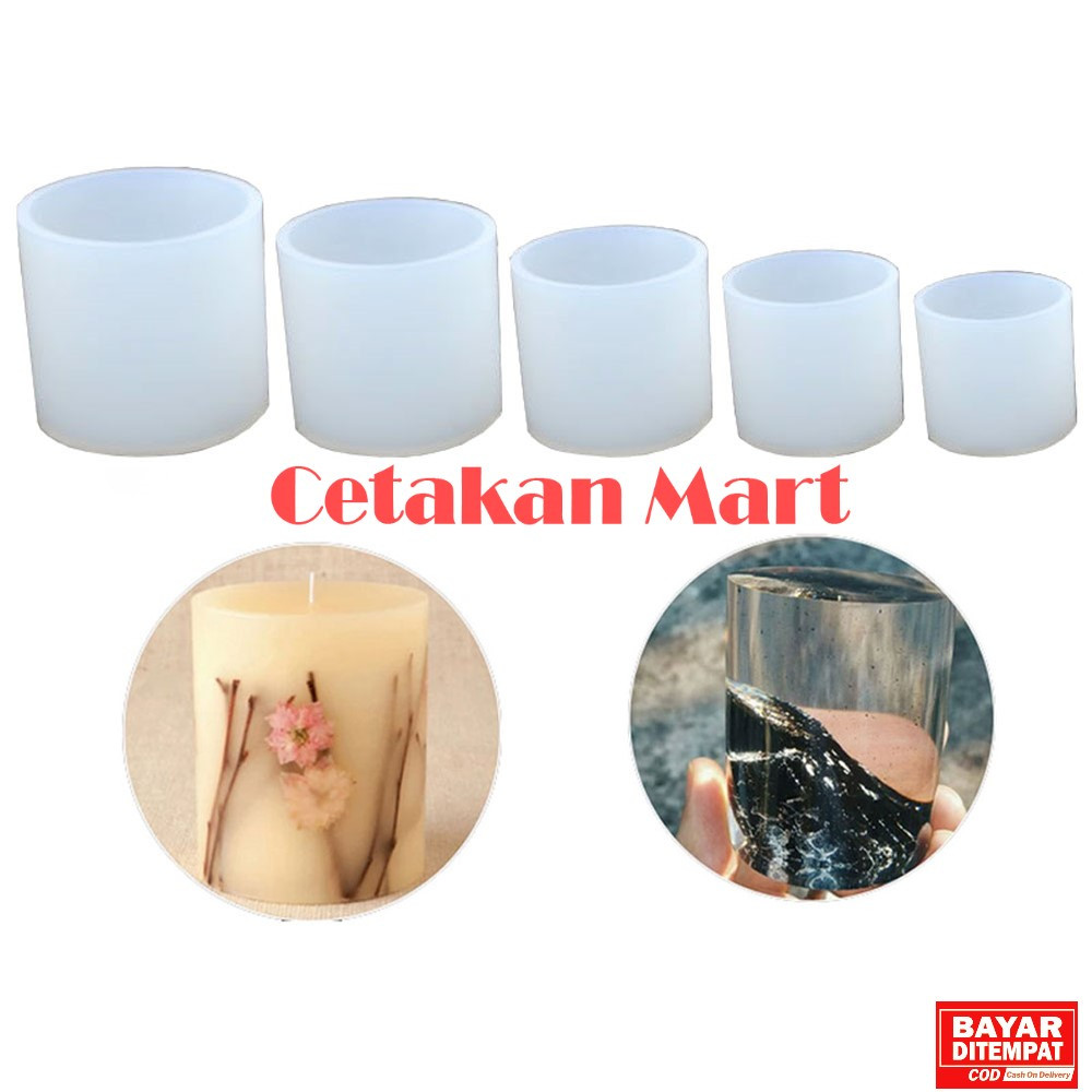 CM Cetakan Silikon Resin Epoxy Craft DIY Lilin Tabung Silinder Cylinder Tube