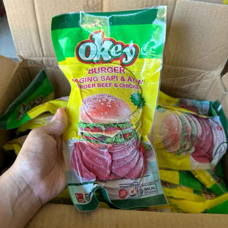 

Okey beef burger and chick 250gr