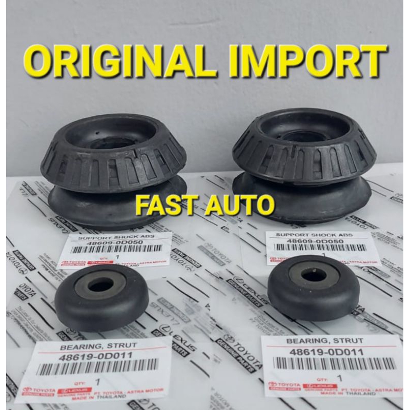 KARET SUPPORT SHOCK+LAHAR SUPPORT DEPAN NEW VIOS GEN2 YARIS LAMA ORIGINAL SET