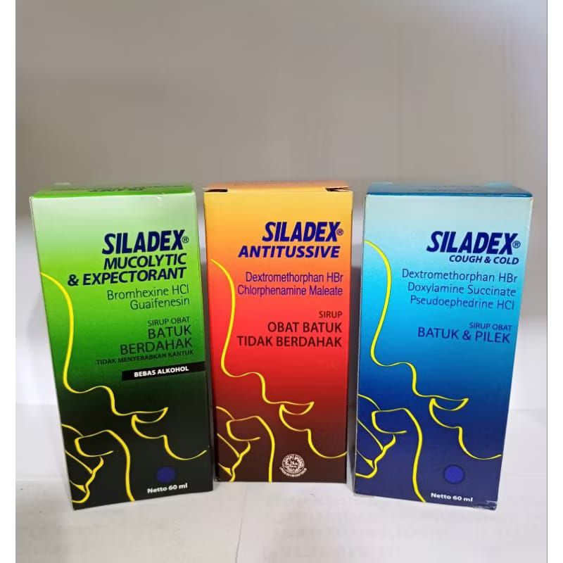 Siladex Hijau (Batuk Berdahak) | Siladex Merah (Batuk Tidak Berdahak) | Siladex Biru (Batuk dan Pile