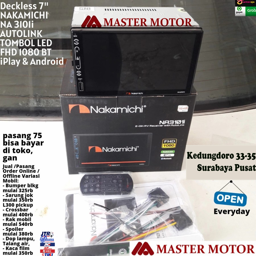 DECKLESS Doubledin NAKAMICHI NA 3101i AUTOLINK Tombol LED HD BT FLAC Radio 3101 i Headunit 2din univ