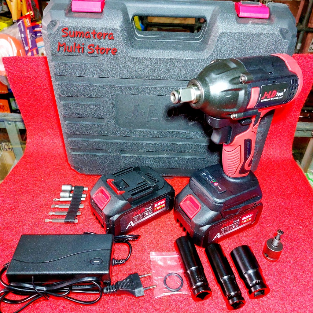 JLD Tools Impact Dc 1/2 Inchi - Brushless Impact Bor 13 mm - Cordless Impact WrenchJLD JV88 Baterai 