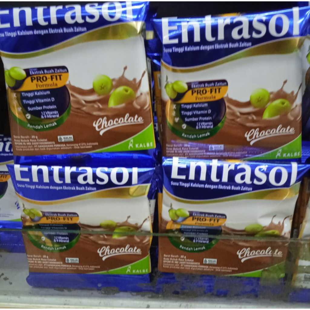 

Entrasol Extrak Buah Zaitun Chocolate Sachet Renteng Per5pcs 20gr