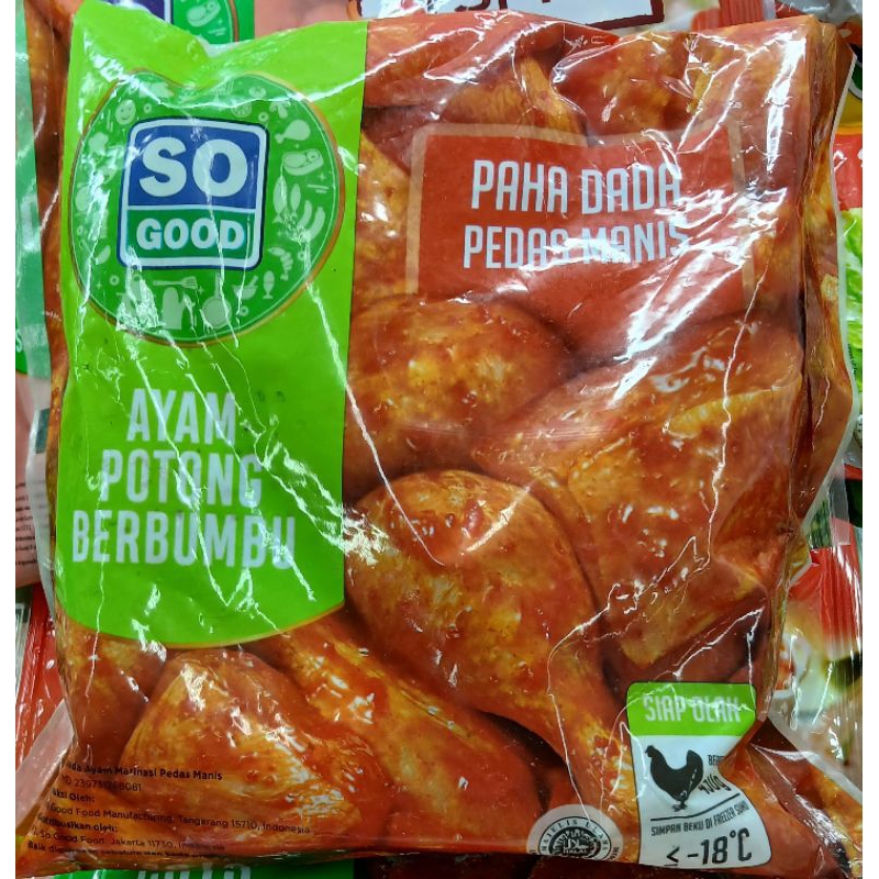 

So Good Ayam Potong Berbumbu Paha Dada Pedas Manis 450g - HM