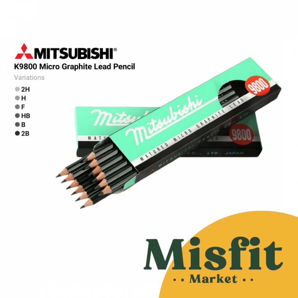 

Uni Mitsubishi 9800 Matured Micro Graphite Lead Pencil (Each) Pensil Gambar Sketsa Sketch Drawing Ujian 2B HB B