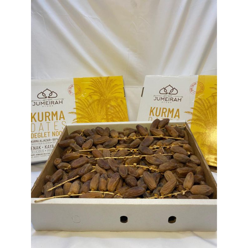 

Kurma Tunisia Tangkai Kemasan 5kg Deglet Noor Fresh oleh oleh haji dan umroh