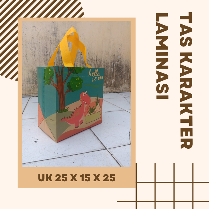 

Tas karakter LAMINASI (Lusinan) isi 12pcs pas tema acara ultah dll