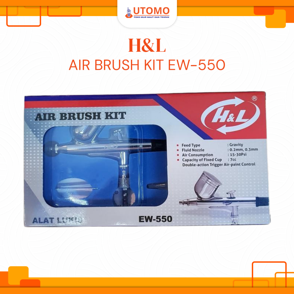 H&L HL EW 550 Air Brush Kit Pen Brush Spray Gun Lukis EW550