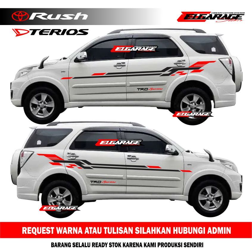 Stiker mobil rush stiker list body samping mobil toyota rush stiker mobil rush terbaru rsh1