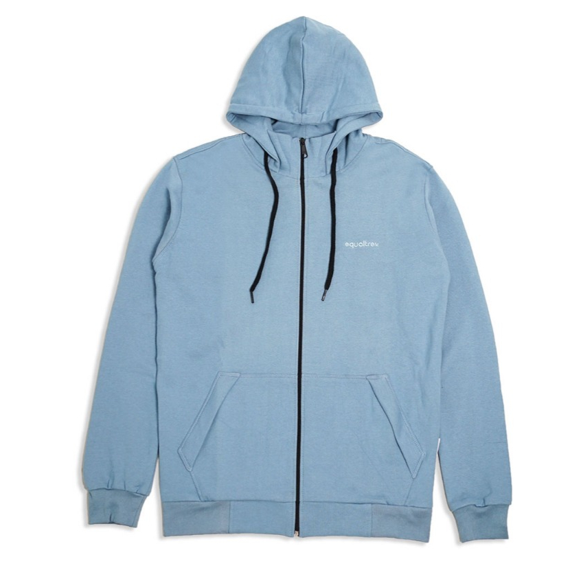 EQUALTREV - Blue Sweater Zipper Hoodie - Jaket - Atasan Pria - Baju Cowok - COD