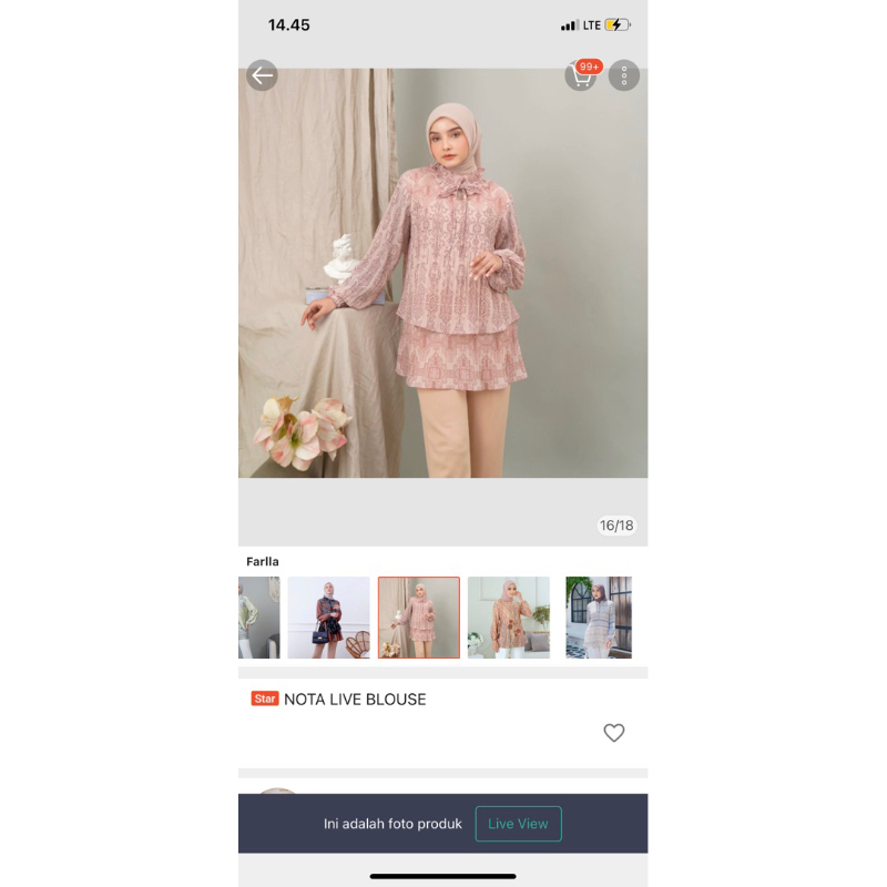 farla blouse by denosa fashion warna abu