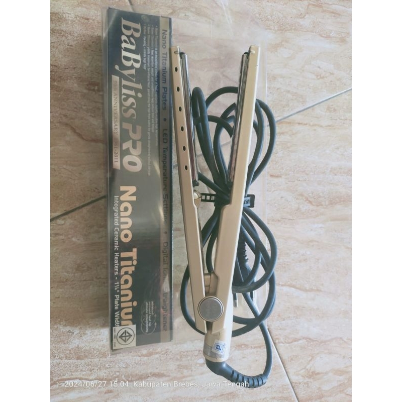 Catok / Catokan rambut Babyliss pro nano titanium gold super Tipis