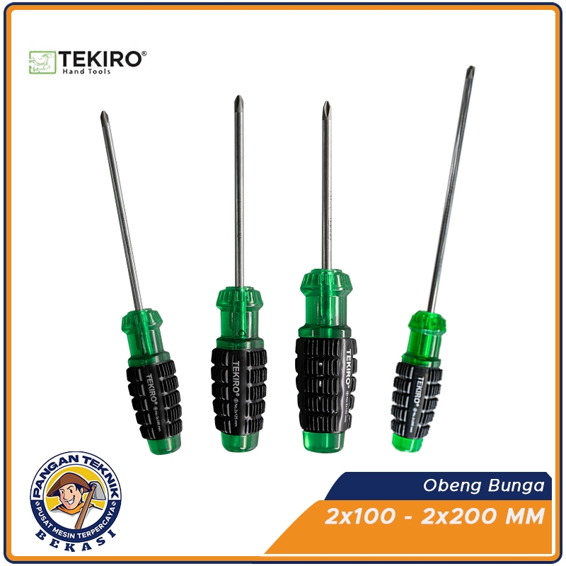 TEKIRO | Obeng Gagang Karet | Obeng Kembang | Obeng Plus + | Obeng Tekiro