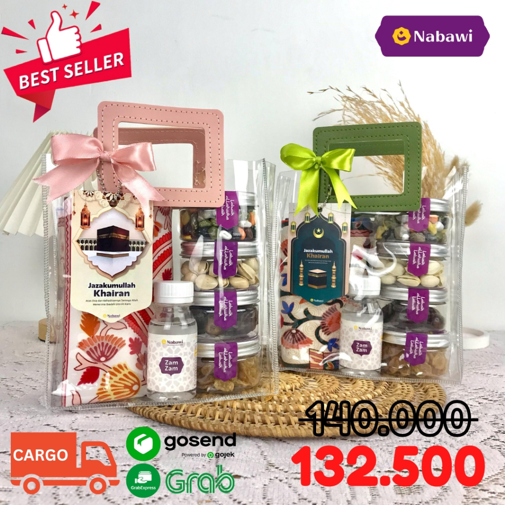 

Hampers Al Khansa Paket Makanan Khas Arab Kacang Kurma Kismis Air Zamzam Oleh-Oleh Haji dan Umroh